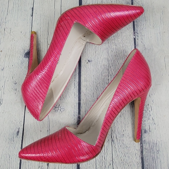 ALICE + OLIVIA | embossed leather high heel pumps - Picture 2 of 12